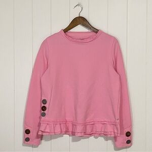 NEON Buddah Cape Side Ruffled Hem French Terry Pullover size S